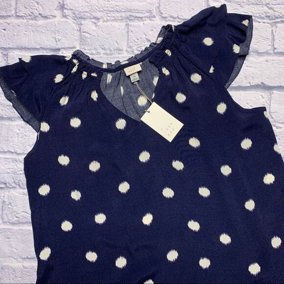 A New Day Polka Dot Flutter Sleeve Blouse - Picture 2 of 6